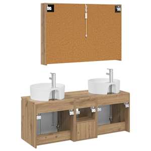 Sada koupelnových skříněk 4 pcs Dub artisan Kompozitní dřevo - obrázek 8