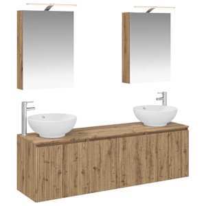 Sada koupelnových skříněk 5 pcs Dub artisan Kompozitní dřevo - obrázek 2