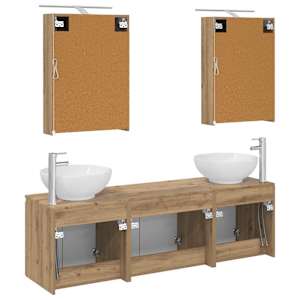 Sada koupelnových skříněk 5 pcs Dub artisan Kompozitní dřevo - obrázek 7