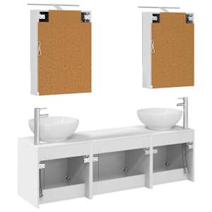 Sada koupelnových skříněk 5 pcs Bílá Kompozitní dřevo - obrázek 7