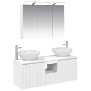 Sada koupelnových skříněk 4 pcs Bílá Kompozitní dřevo - obrázek 2