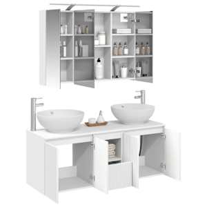 Sada koupelnových skříněk 4 pcs Bílá Kompozitní dřevo - obrázek 3