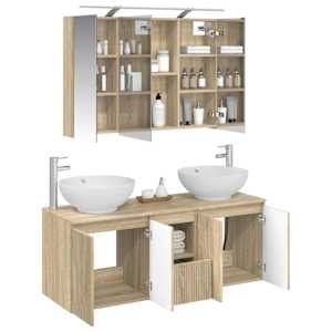 Sada koupelnových skříněk 4 pcs Dub sonoma Kompozitní dřevo - obrázek 3