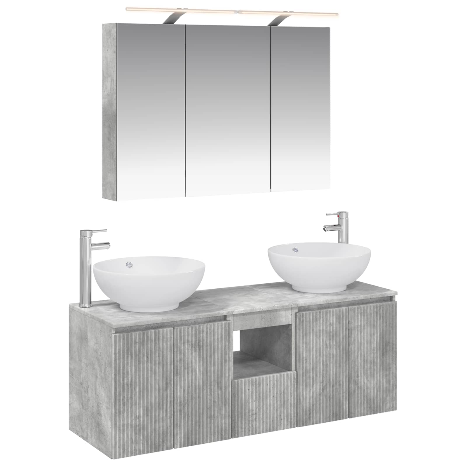 Vannitoa kapikomplekt 4 pcs Betoonhall Tehispuit