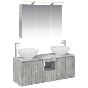 Sada koupelnových skříněk 4 pcs Betonově šedá Kompozitní dřevo - obrázek 2