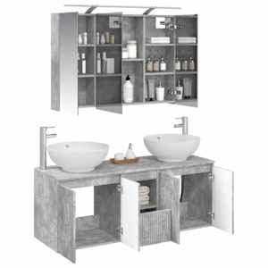 Sada koupelnových skříněk 4 pcs Betonově šedá Kompozitní dřevo - obrázek 3