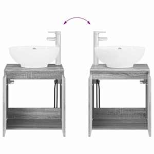 Sada koupelnových skříněk 4 pcs Šedý Sonoma Kompozitní dřevo - obrázek 13