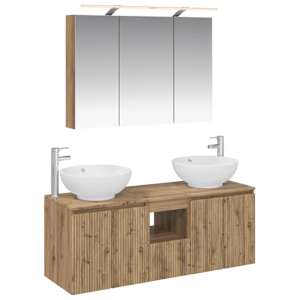 Sada koupelnových skříněk 4 pcs Dub artisan Kompozitní dřevo - obrázek 2