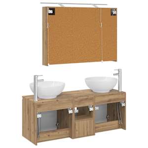 Sada koupelnových skříněk 4 pcs Dub artisan Kompozitní dřevo - obrázek 8