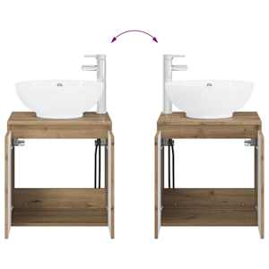 Sada koupelnových skříněk 4 pcs Dub artisan Kompozitní dřevo - obrázek 13