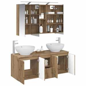 Sada koupelnových skříněk 4 pcs Dub artisan Kompozitní dřevo - obrázek 3