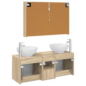 Sada koupelnových skříněk 4 pcs Dub sonoma Kompozitní dřevo - obrázek 8
