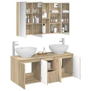 Sada koupelnových skříněk 4 pcs Dub sonoma Kompozitní dřevo - obrázek 3