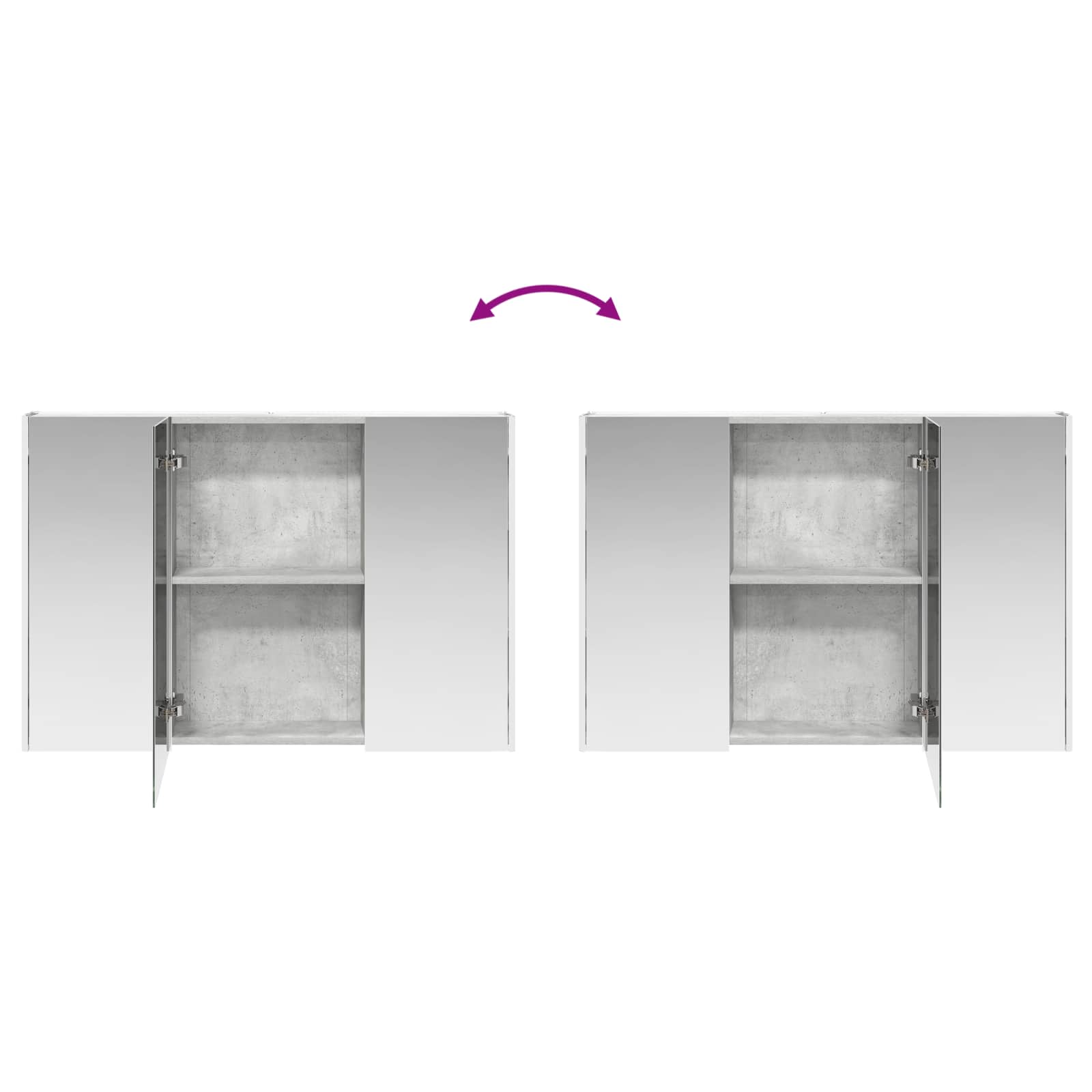 Badrumsskåpsset 4 pcs Betonggrå Konstruerat trä