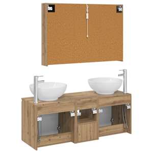 Sada koupelnových skříněk 4 pcs Dub artisan Kompozitní dřevo - obrázek 8