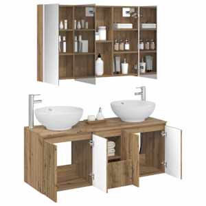 Sada koupelnových skříněk 4 pcs Dub artisan Kompozitní dřevo - obrázek 3