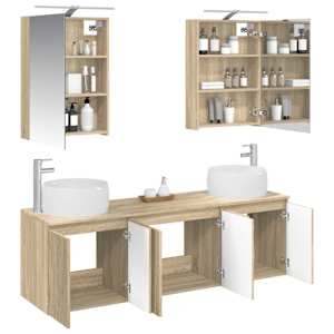 Sada koupelnových skříněk 5 pcs Dub sonoma Kompozitní dřevo - obrázek 3