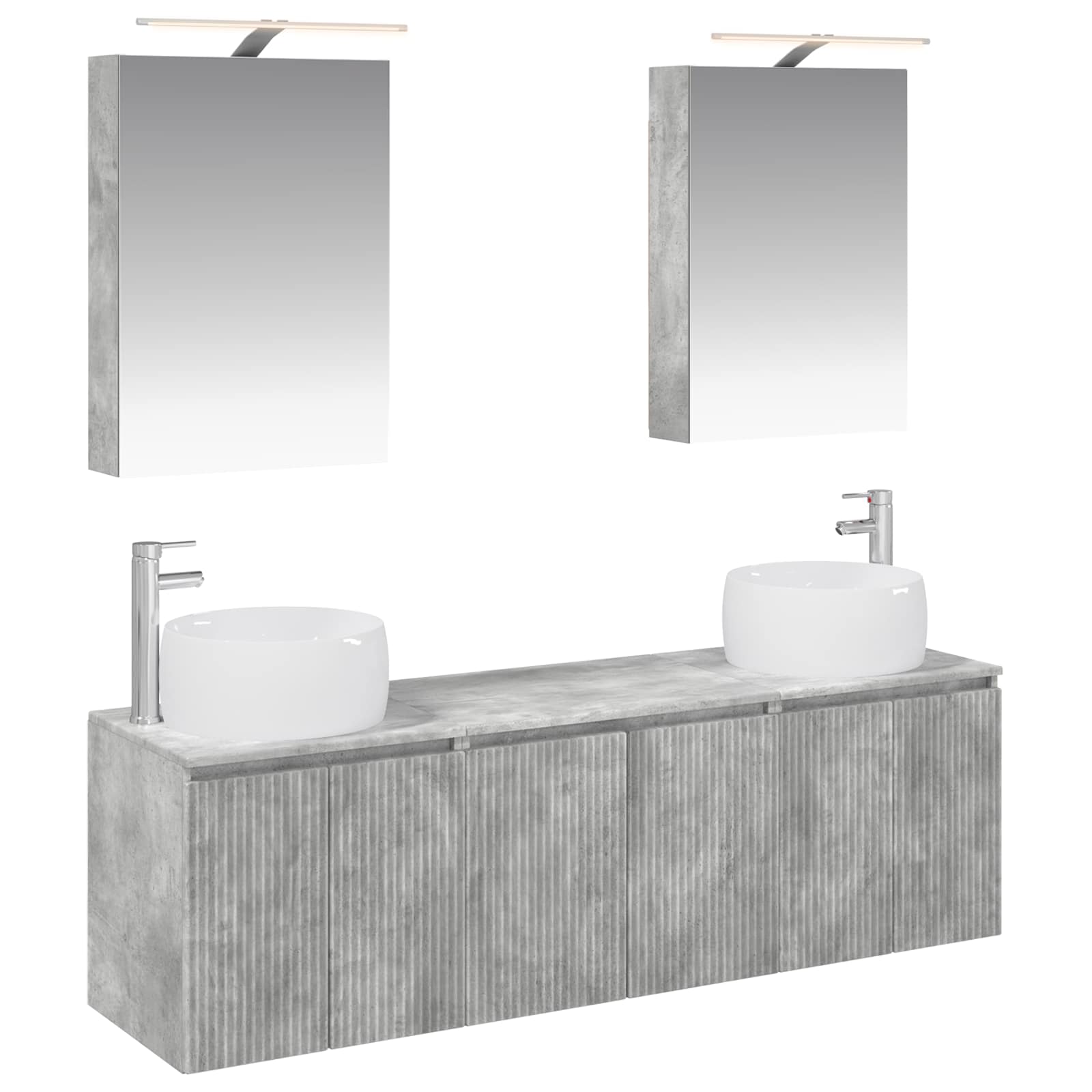 Vannitoa kapikomplekt 5 pcs Betoonhall Tehispuit