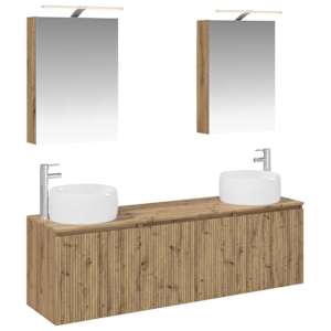 Sada koupelnových skříněk 5 pcs Dub artisan Kompozitní dřevo - obrázek 2