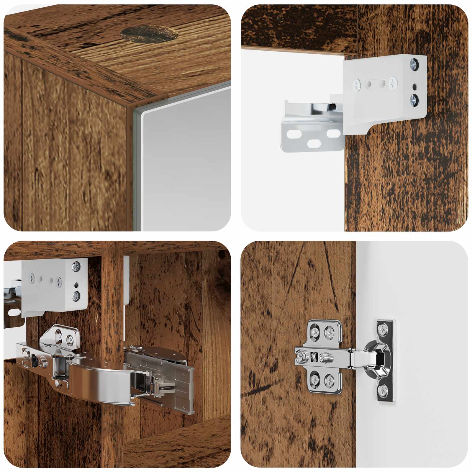 Badkamerkastenset 5 pcs Oud hout Bewerkt hout - Afbeelding 9