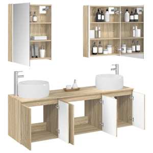 Sada koupelnových skříněk 5 pcs Dub sonoma Kompozitní dřevo - obrázek 3