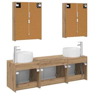 Sada koupelnových skříněk 5 pcs Dub artisan Kompozitní dřevo - obrázek 8