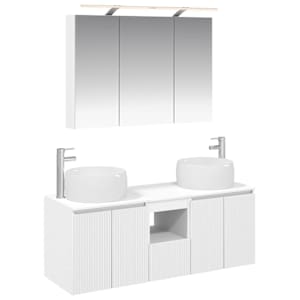 Sada koupelnových skříněk 4 pcs Bílá Kompozitní dřevo - obrázek 2
