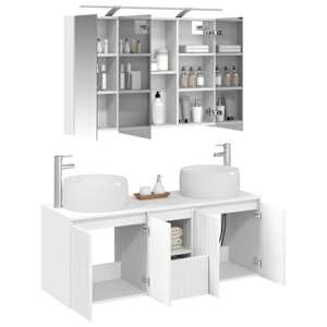 Sada koupelnových skříněk 4 pcs Bílá Kompozitní dřevo - obrázek 3