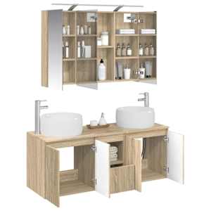 Sada koupelnových skříněk 4 pcs Dub sonoma Kompozitní dřevo - obrázek 3