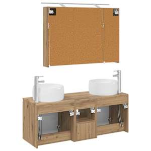 Sada koupelnových skříněk 4 pcs Dub artisan Kompozitní dřevo - obrázek 8