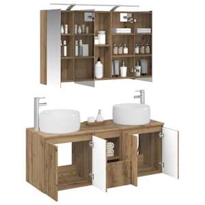 Sada koupelnových skříněk 4 pcs Dub artisan Kompozitní dřevo - obrázek 3