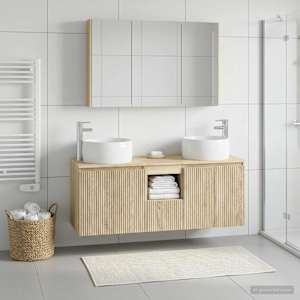 Sada koupelnových skříněk 4 pcs Dub sonoma Kompozitní dřevo - obrázek 4