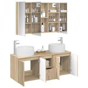 Sada koupelnových skříněk 4 pcs Dub sonoma Kompozitní dřevo - obrázek 3