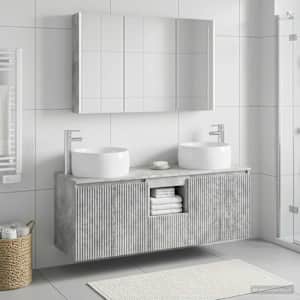 Sada koupelnových skříněk 4 pcs Betonově šedá Kompozitní dřevo - obrázek 1