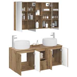 Sada koupelnových skříněk 4 pcs Dub artisan Kompozitní dřevo - obrázek 3