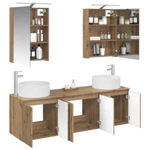 Sada koupelnových skříněk 5 pcs Dub artisan Kompozitní dřevo - obrázek 3