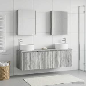 Sada koupelnových skříněk 5 pcs Šedý Sonoma Kompozitní dřevo - obrázek 1
