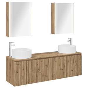 Sada koupelnových skříněk 5 pcs Dub artisan Kompozitní dřevo - obrázek 2