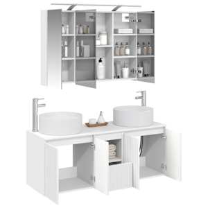 Sada koupelnových skříněk 4 pcs Bílá 100 x 14,5 x 70 cm - obrázek 3