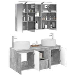 Sada koupelnových skříněk 4 pcs Betonově šedá - obrázek 3