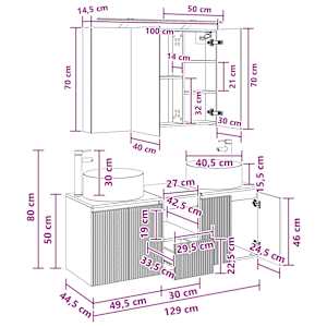 Sada koupelnových skříněk 4 pcs Betonově šedá - obrázek 14