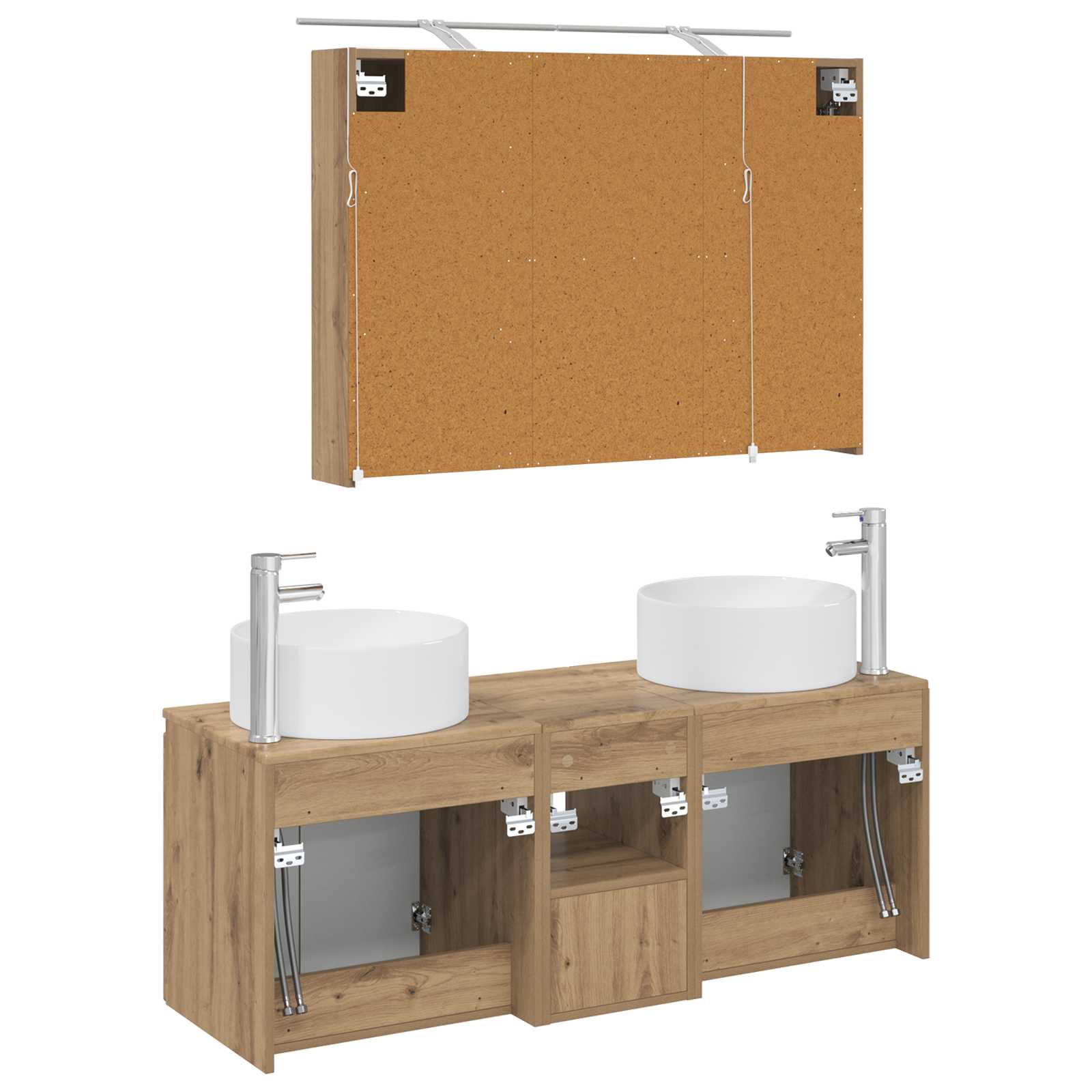 vidaXL Badezimmerschrank-Set 4 pcs Artisan-Eiche 100 x 14,5 x 70 cm – Bild 6