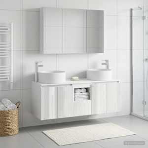 Sada koupelnových skříněk 4 pcs Bílá 103,5 x 15,5 x 70 cm