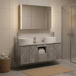 Sada koupelnových skříněk 4 pcs Betonově šedá - obrázek 1