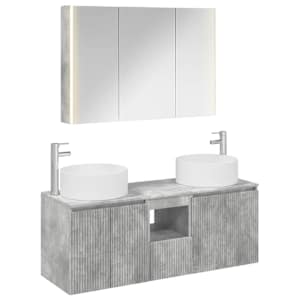 Sada koupelnových skříněk 4 pcs Betonově šedá - obrázek 2