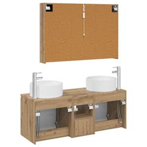 Sada koupelnových skříněk 4 pcs Dub artisan - obrázek 8