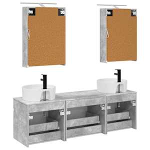 Sada koupelnových skříněk 5 pcs Betonově šedá 50 x 14,5 x 70 cm - obrázek 7
