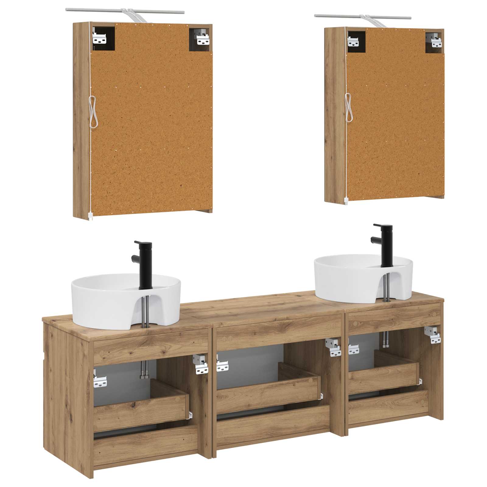vidaXL Badezimmerschrank-Set 5 pcs Artisan-Eiche 50 x 14,5 x 70 cm – Bild 6