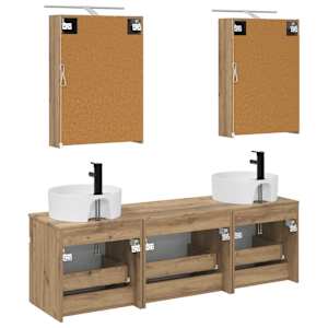 Sada koupelnových skříněk 5 pcs Dub artisan 50 x 14,5 x 70 cm - obrázek 7