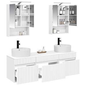 Sada koupelnových skříněk 5 pcs Bílá 50 x 14,5 x 70 cm - obrázek 3